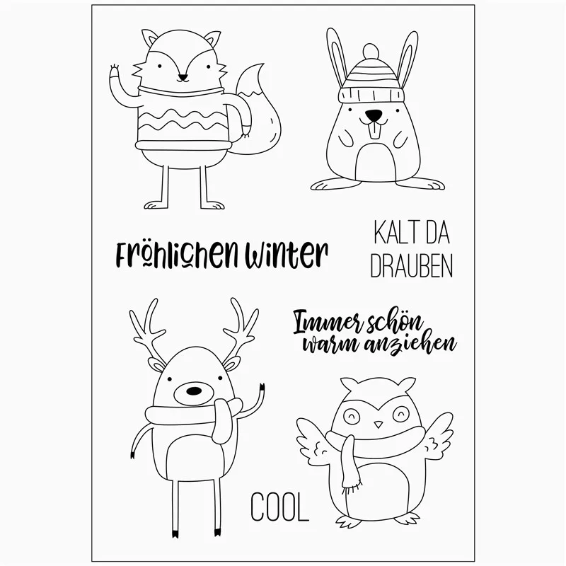 

German Word Transparent Clear Silicone Stamps for DIY Scrapbooking Card Making diy photo Roller album Decorative Stempel