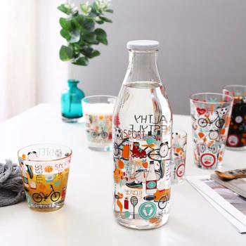 

Imported Glass Cold Water Bottle Jug Large Capacity Teapot Milk Juice Creative Kettle With Cover Household Water Bottle