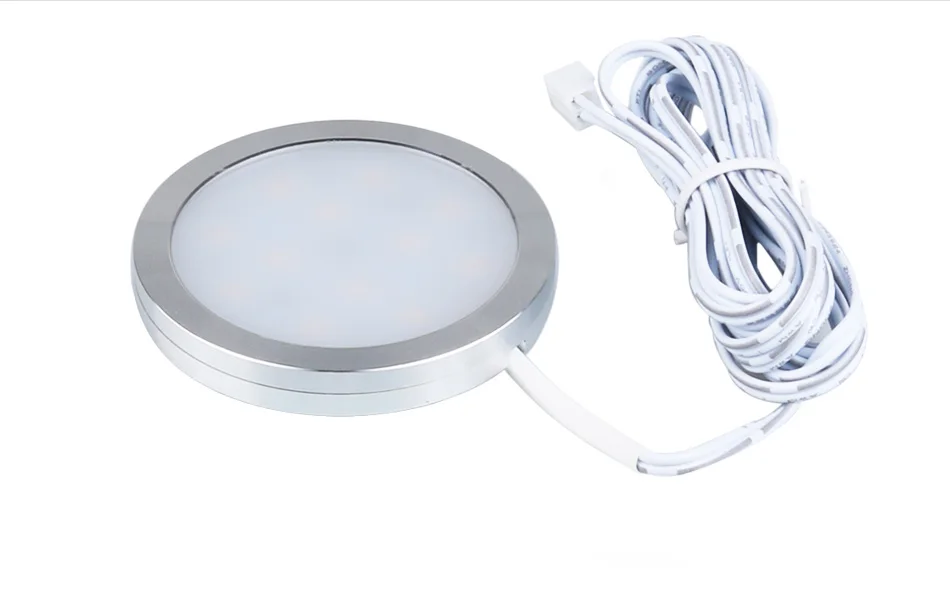 LED Under Cabinet Lights 12V Round Counter Puck Cupboard Wardrobe Kitchen Cuisine Drawer Lamp Shelf Showcase Closet Lighting (10)