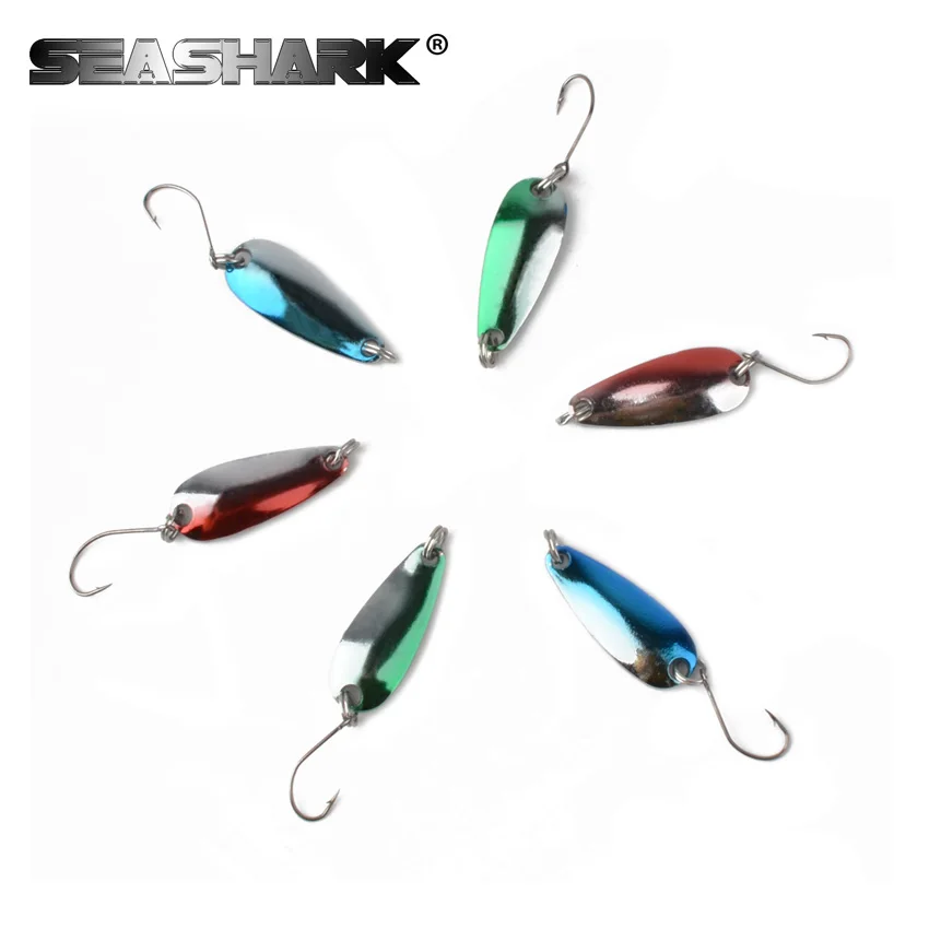 

SEASHARK Fishing Lure 4.5cm/3g Shell Texture Metal Lure1Pcs/set 3Pcs/set 6Pcs/set Fishing Bait Spoon Lures Fishing Tackle Pesca