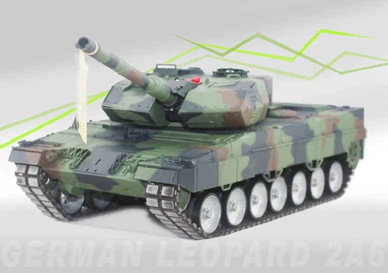 

RC Tank Germany Leopard 2 A6 Tank 1:16 Scales 2.4G Remote Control Simulation Smoking Tank launch cannonball electronic Toy
