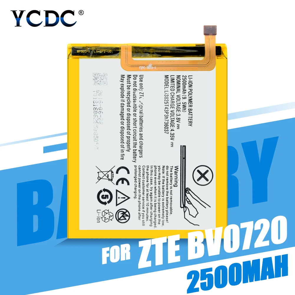 

Replacement Battery Li3825T43P3h736037 For ZTE Blade A2 V7 Lite 3.8V 2500mAh Lithium Polymer Mobile Phone Batteries