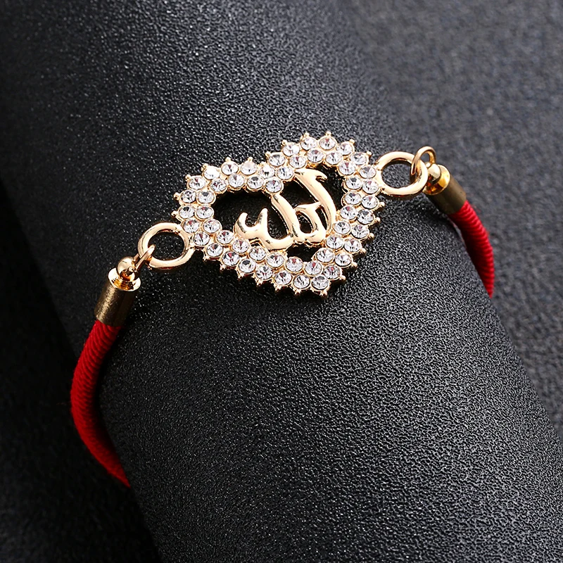 Cute Allah Muslim Religious Heart Moon Bracelet for Women's Eid al-Fitr Jewels of Fatima Eye of Evil Spirit Gift Wholesale