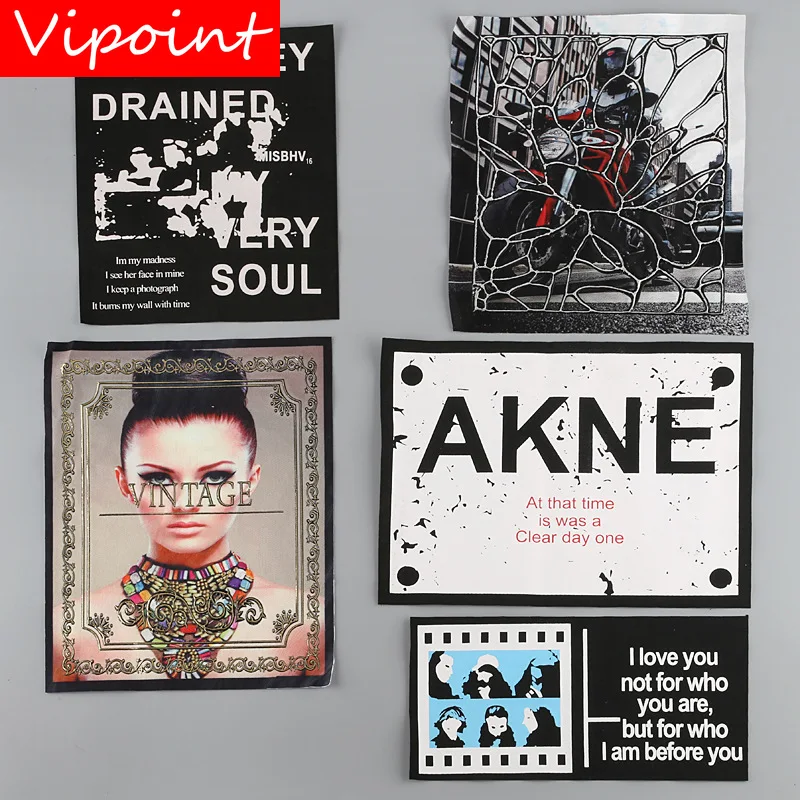 

VIPOINT embroidery printed warning patches letter alphabet patches badges applique patches for clothing YM-11