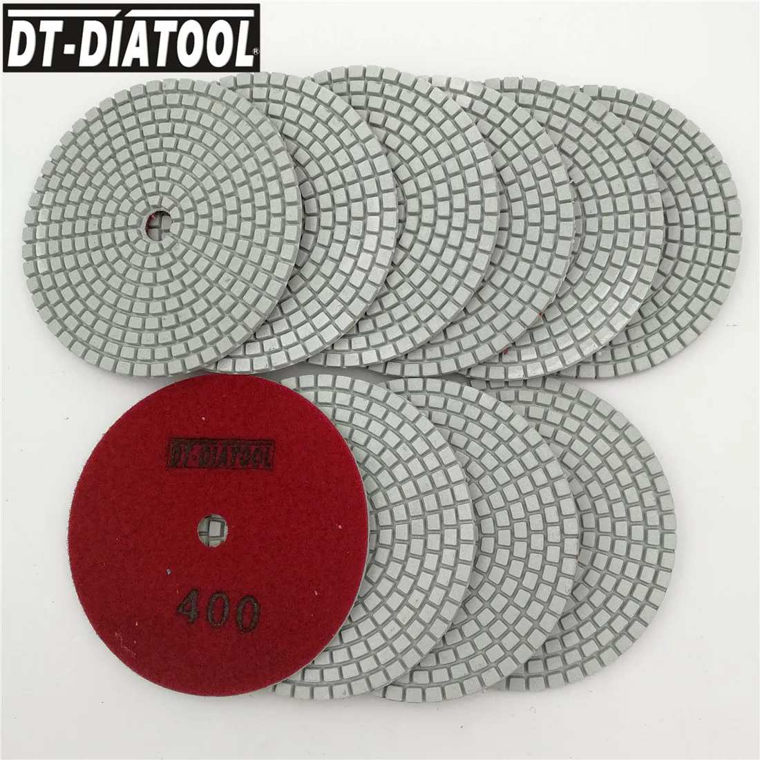 DT DIATOOL 10pc/set Dia 100mm Diamond Grinding Pads 400 4" Resin Bond