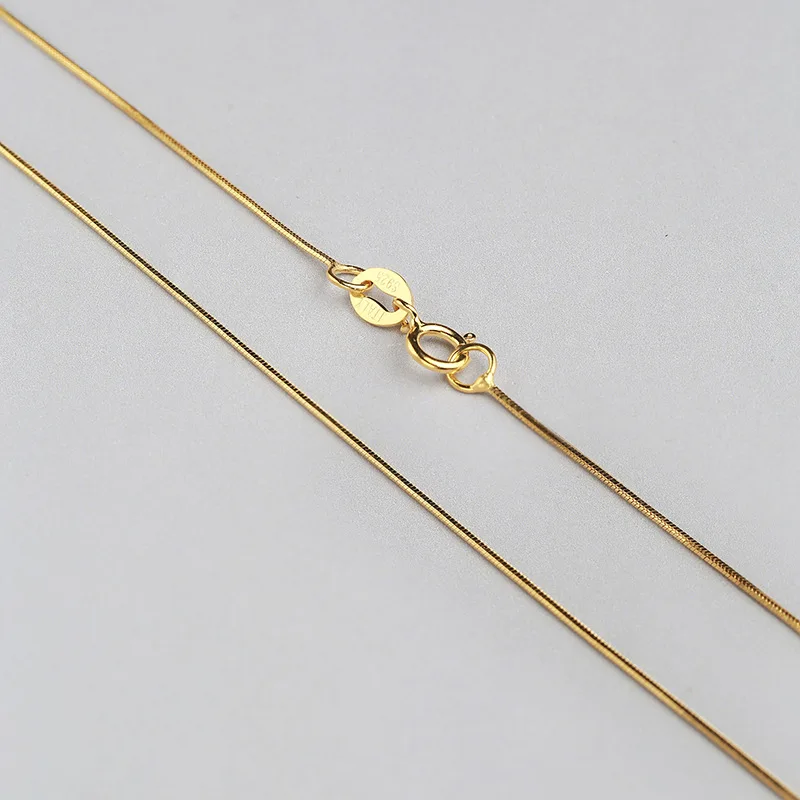Wholesale-Sterling-Silver-Necklace-Women-925-Silver-Snake-Chain-Three-Gold-Color-0-6mm-Thinkness-Silver (3)