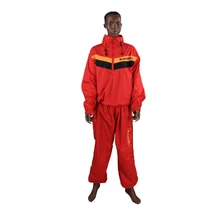 Waterproof airproof Red Sweat coat sauna suit male female running sport fitness uniform lose weight reduce
