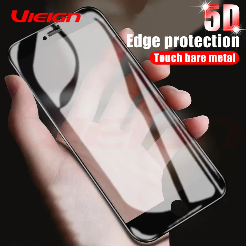 

VIEIGN Protective Glass on the For iPhone 6 6S Plus Tempered Screen Protector 5D Curved Edge Glass For iPhone 8 7 Plus X Film