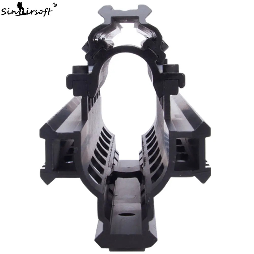 SNAIRSOFT Saiga Tactical Quad Rail See-through Scope Mount Weaver Forend for AK47 74 with Rubber Covers Picatinny SA4049