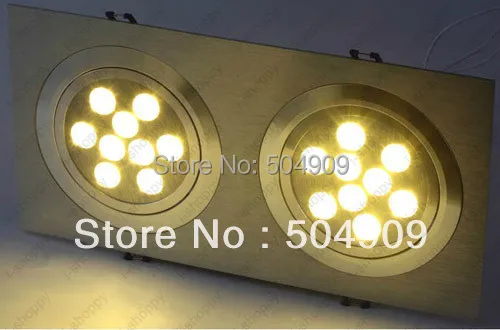 Затемняемый 18 Вт(2*9 Вт) 18-светодиодный двухголовый встраиваемый потолочный светильник/Точечный светильник, лампочка прямоугольник AC 110 В/220 В