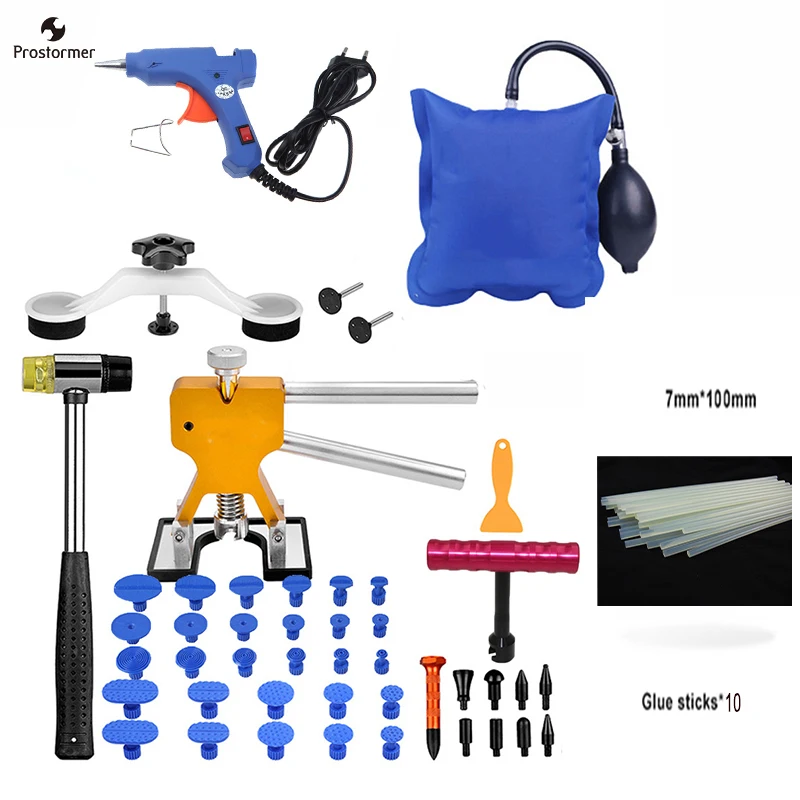 

Prostormer Auto Repair Tool Kit Paintless Dent Lifter Pull Bridge Suction Cup Remove Dent Car Tool Puller Set