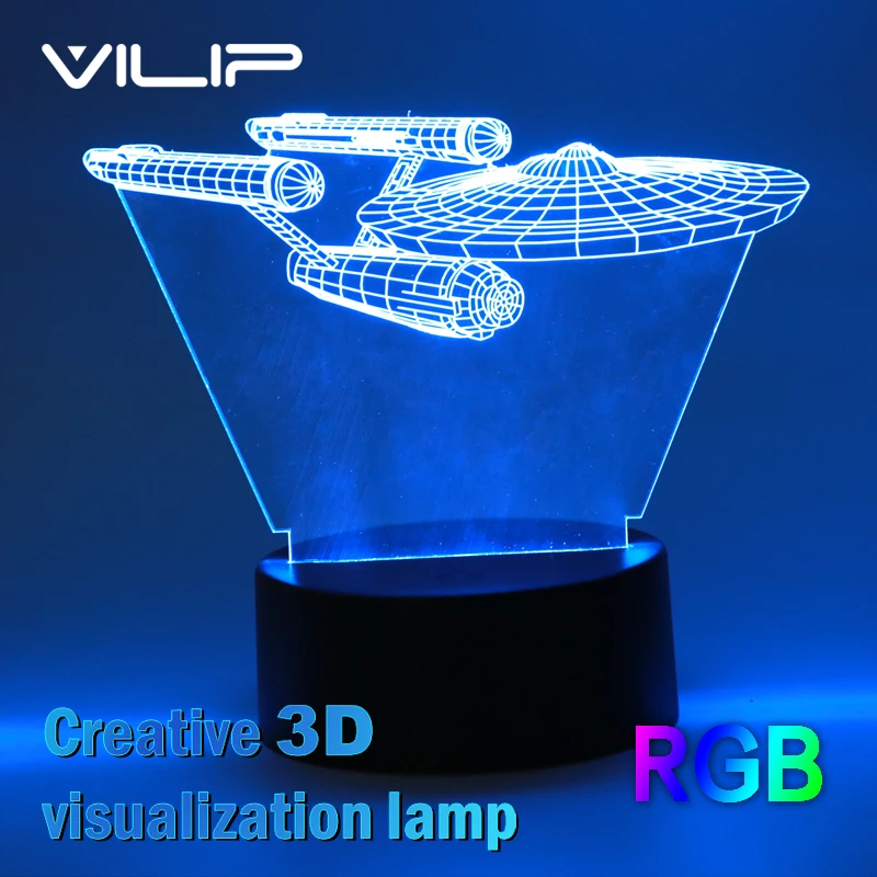 2017 Hot 3d Led Night Light Novelty Star Trek Bulbing Usb Touch