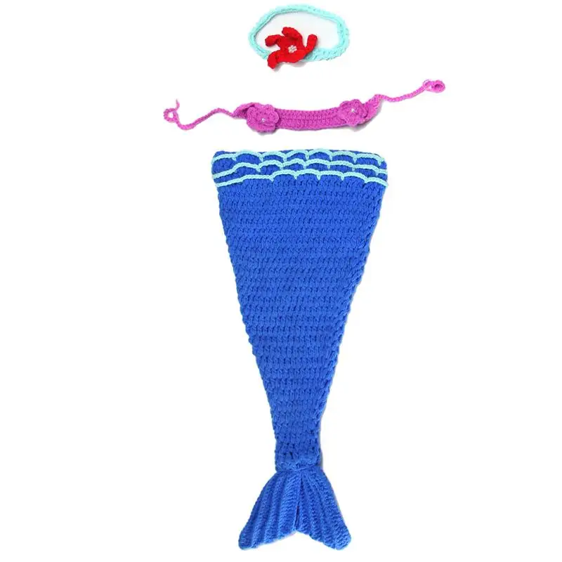 

double 11warmlord lovely mermaid fish Baby Newborn Photo Props infant Baby knitted Hat Photography Accessories Birth celebration