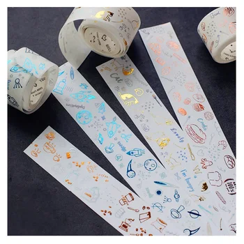 

3cm*5m Romantic Holiday Series Bronzing Washi Tape Decorative Adhesive Tape DIY Scrapbooking Label Masking Tape