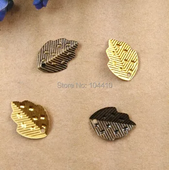 

9*12mm Vintage Leaf Charms Connectors Blanks Metal Bu Yao Hair Sticks DIY Jewelry Accessories Findings Multi-color Plated