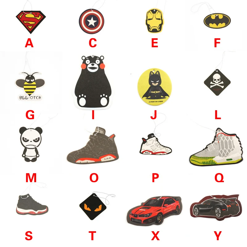 2pcs Truck Car Hanging Perfumed Fragrance Papers For Hero Air Freshener Car Perfume Air Freshener Captain America Superman