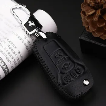 

4 Buttons Flip Remote Key Case For Ford Fusion Ranger Focus 2 3 Explorer KA Galaxy C S-Max Accessories Genuine Leather Key Cover