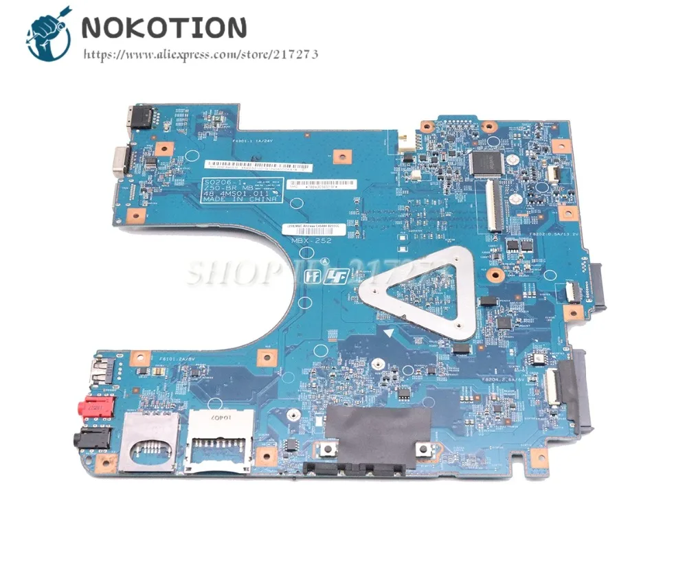 NOKOTION для sony VAIO VPC-EL VPCEL22FX материнская плата для ноутбука DDR3 A1843425A MBX-252 48.4MS01.011 основная плата с процессором