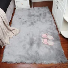 Искусственный шерстяной ковер прямоугольник искусственный коврик подушка для сиденья кожа мех простые пушистые коврики моющиеся гостиная ковер для детской комнаты tapete