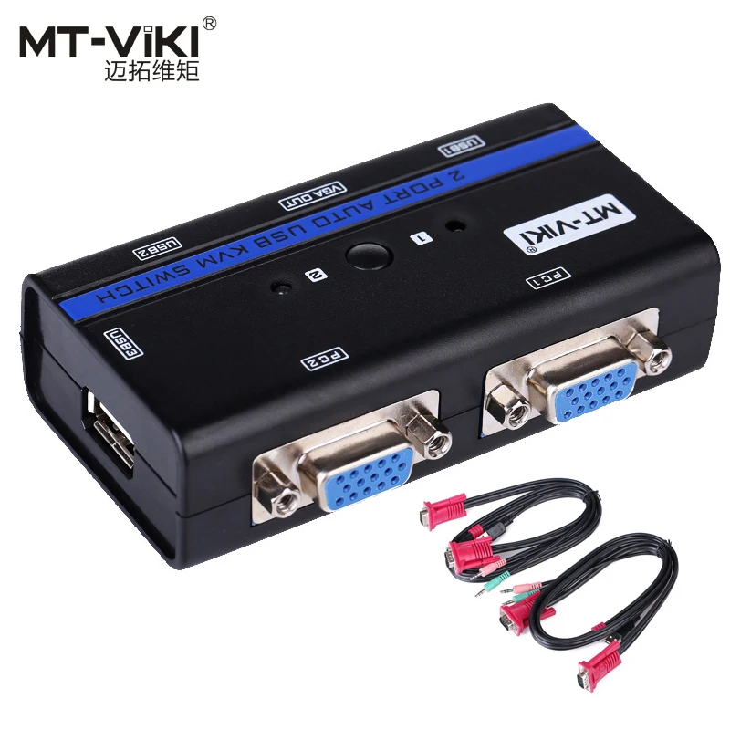 MT VIKI 2 Port USB Auto VGA KVM Switch Converter With