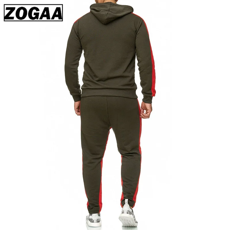 ZOGAA Brand Mens Gyms Casual Tracksuit Two Piece Sets Fitness Men Sweat Suit 2 Pieces Tops And Pants Set For Male Outfits