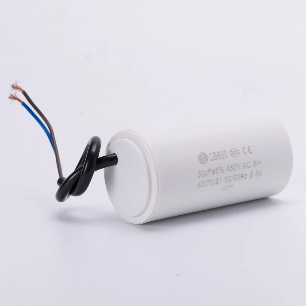 

CBB60 450V 30uF running motor start capacitor for electric machine two wires