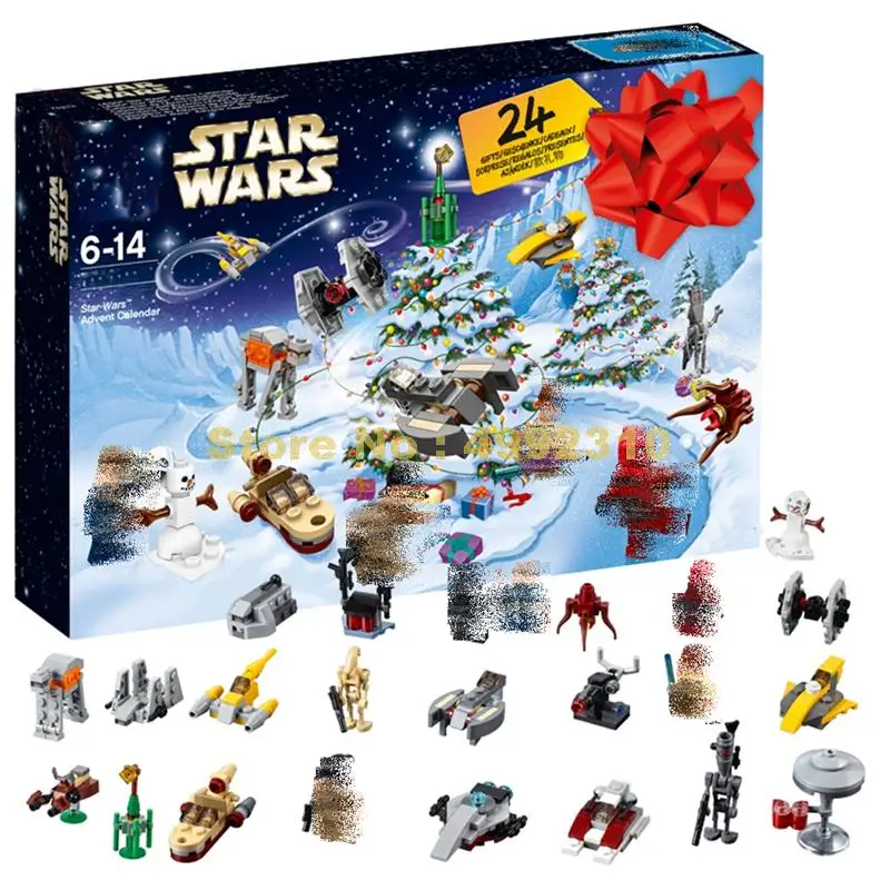 

11013 333pcs star wars diy advent calendar christmas bela 75213 building blocks Bricks Toy