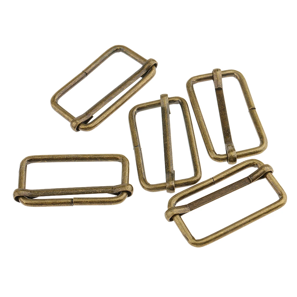 40 Pieces Metal Slider Tri-Glide Square Adjust Buckles Backpack Straps 32mm