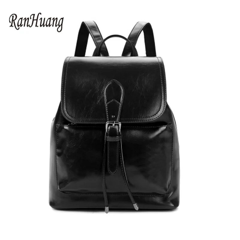 RanHuang Women PU Leather Backpack 2017 High Quality School Bags For Teenagers Girls Ladies Designer Backpack
