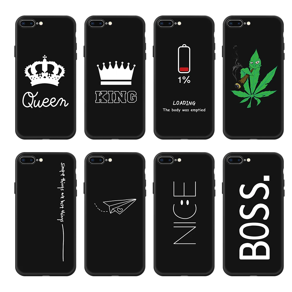 

GerTong Phone Case For iPhone 6 6s 7 8 Plus 5 5s SE X Cover Fashion Cute Cartoon Planet Plant Soft TPU Black Capa For iPhone 7