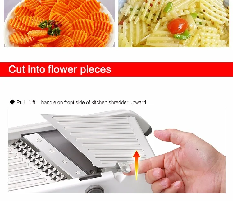  Adjustable Mandoline Slicer Professional Grater with 304 Stainless Steel Blades Vegetable Cutter Ki - 32787213984