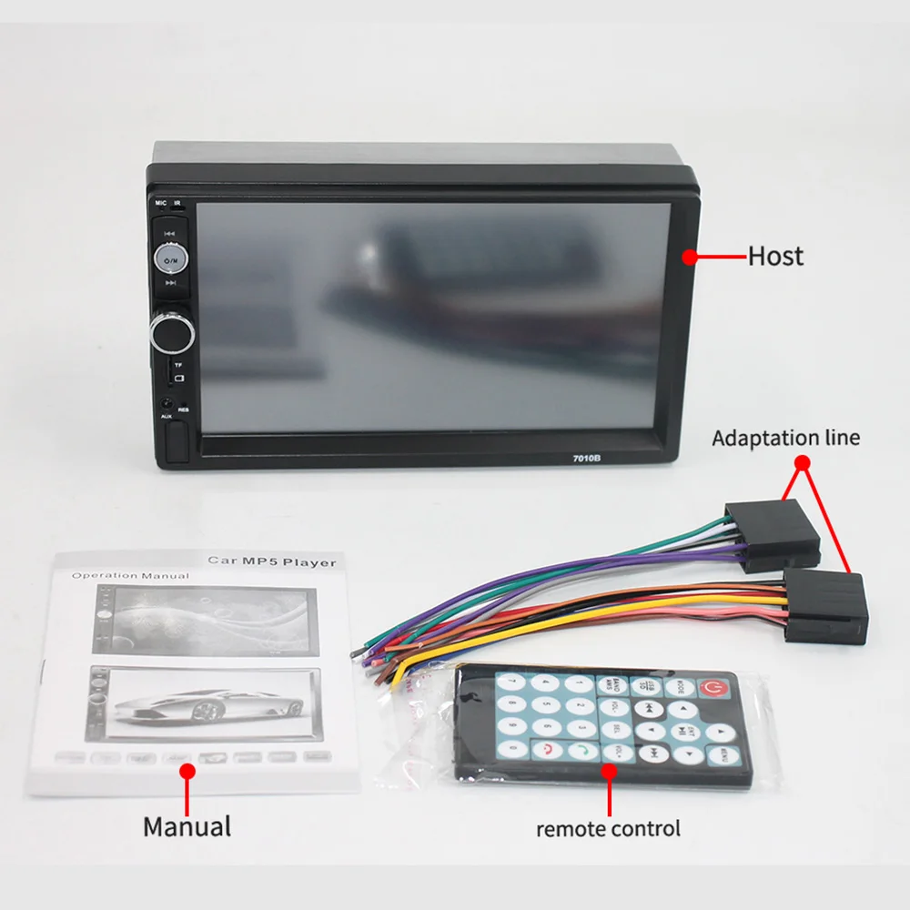AOSHIKE HD 7 Touch 1 Din автомобильный MP5 плеер Bluetooth Hands free TF Авто fm радио пульт