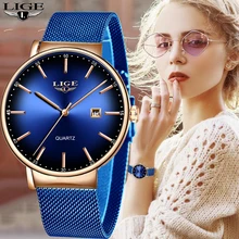 LIGE Women Watches Top Brand Luxury Ladies Mesh Belt Ultra-thin Watch Stainless Steel Waterproof Clock Quartz Watch Reloj Mujer LIGE Women Watches Top Brand Luxury Ladies Mesh Belt Ultra-thin Watch Stainless Steel Waterproof Clock Quartz Watch Reloj Mujer