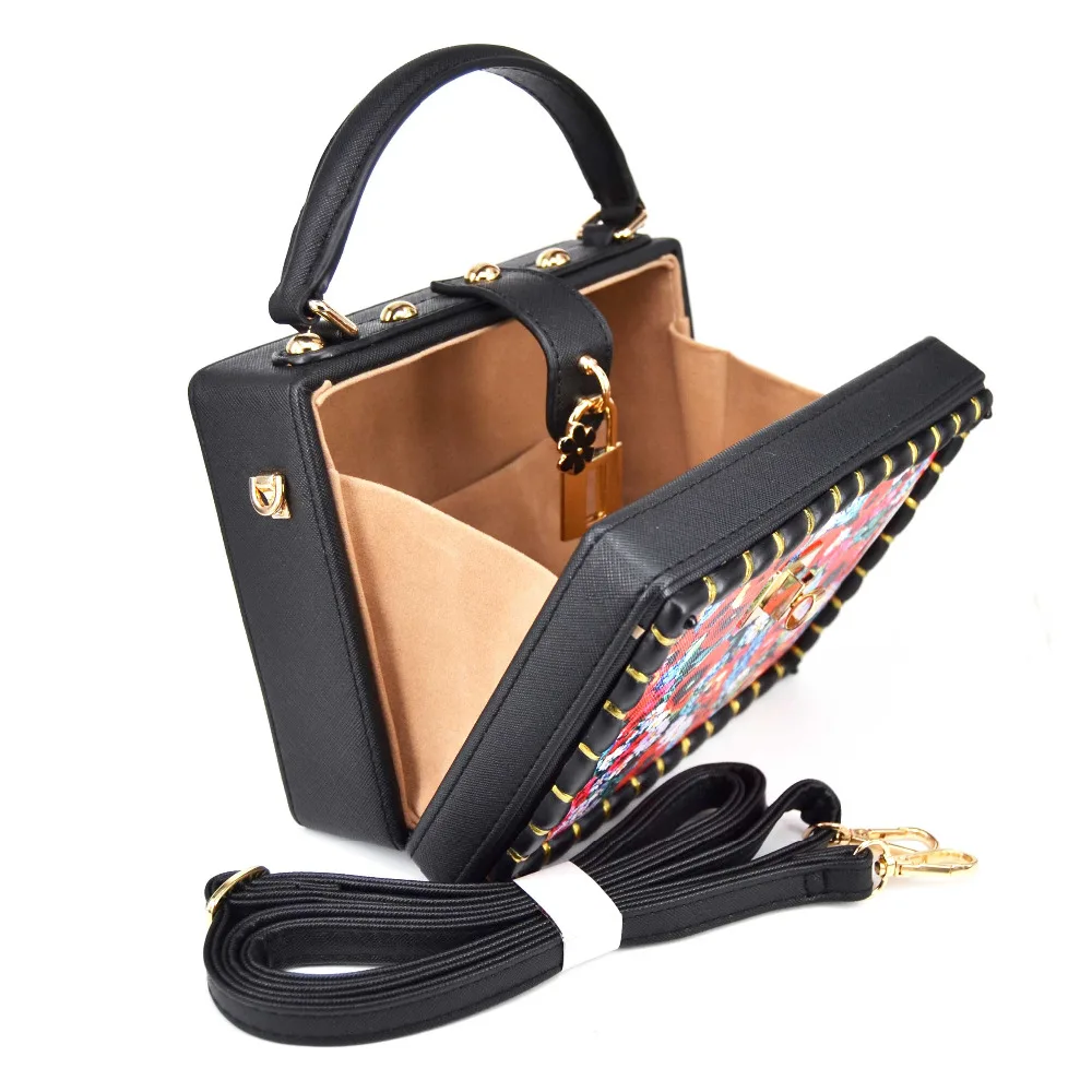 KHNMEET Bolso pequeño con estampado de flores, bolso de mano en rojo y  negro para mujer, bolso de mano para novia para fiesta de casamiento, bolso  de mano para mujer|ladies handbags|tote handbaghandbag