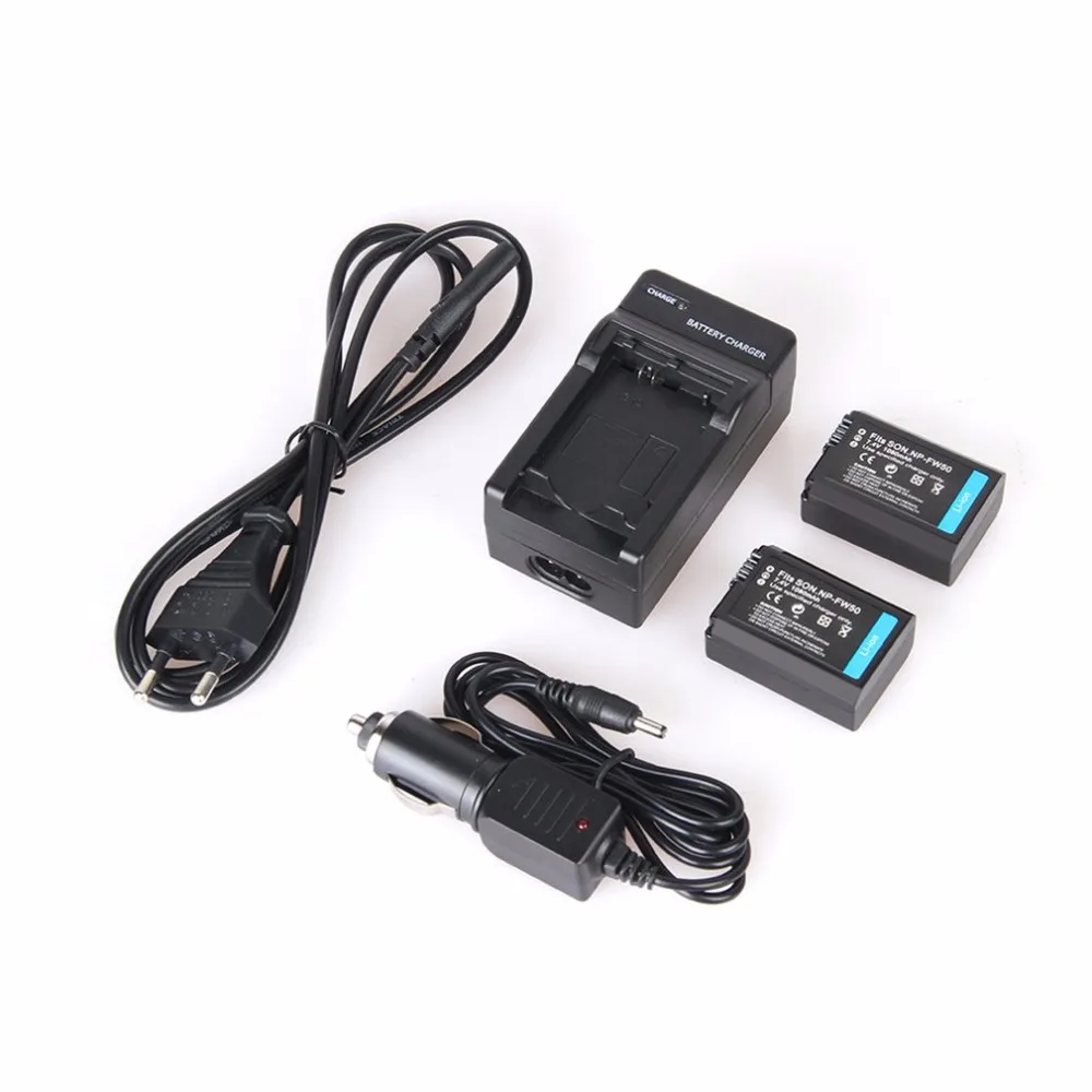 Buy 2PCS NP FW50 Li ion Camera Battery + Charger Kit