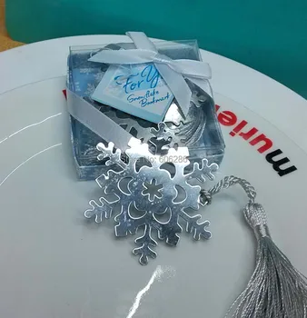 

Free shipping 100pcs/lot Creative Metal bookmarks Snowflake Bookmark for Event & Wedding Giveaways Souvenirs