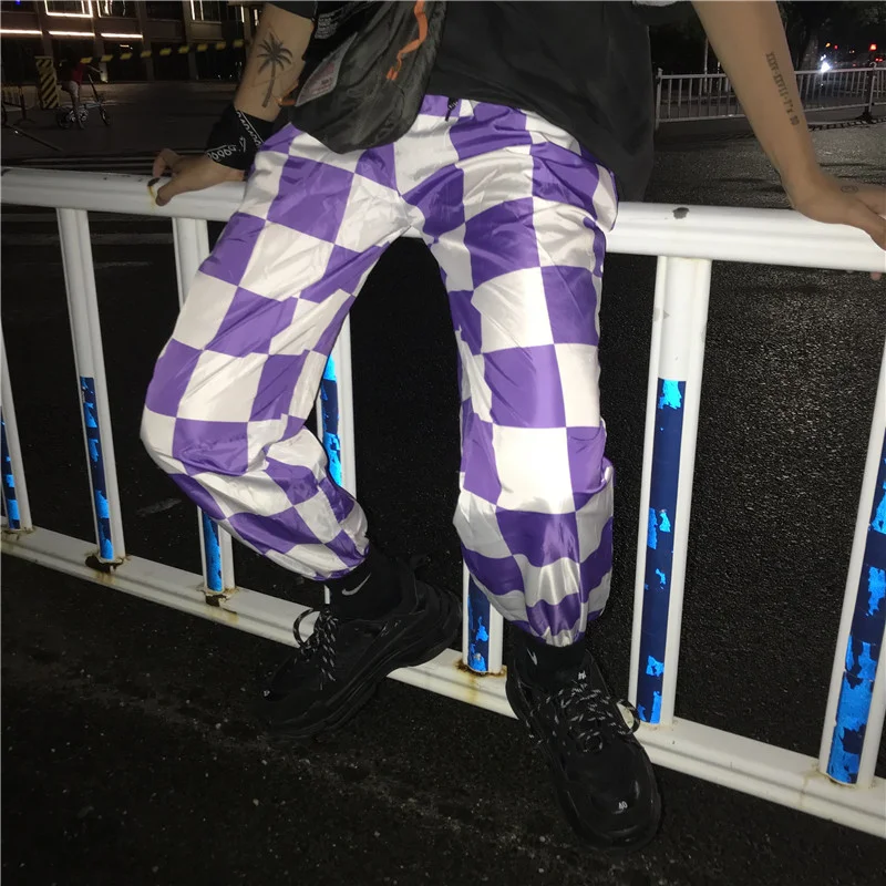 Хип-хоп гарем уличная одежда размера плюс штаны для бега в клетку Harajuku корейские женские мужские брюки в стиле панк карго шахматная доска рэп свободный низ