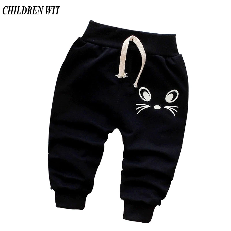 Детские весенне-осенние новые детские брюки хлопковые брюки хорошего качества с милым котиком штаны для маленьких мальчиков детские штаны для девочек от 0 до 3 лет