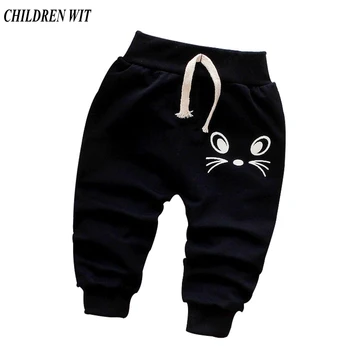 CHILDREN WIT Spring Autumn New Baby Pants Cotton Good Quality Cute Cat Trousers Baby Boys Pants 0-3 Years Kids Pants For Girls 1