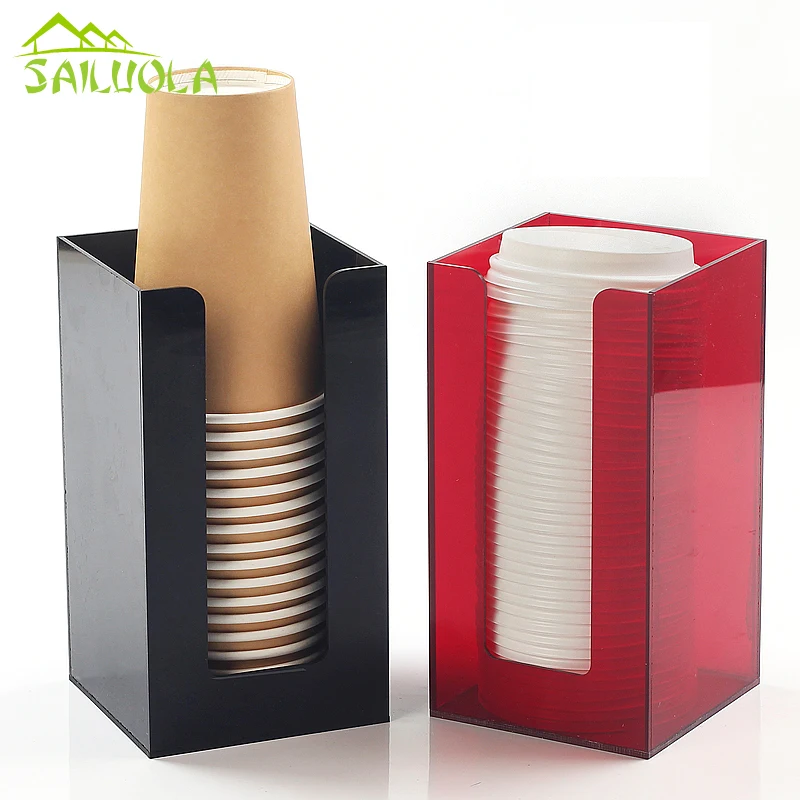 Bamboo Paper Cups Holder 13.6 Dispenser Organizer Disposable Cup Holder