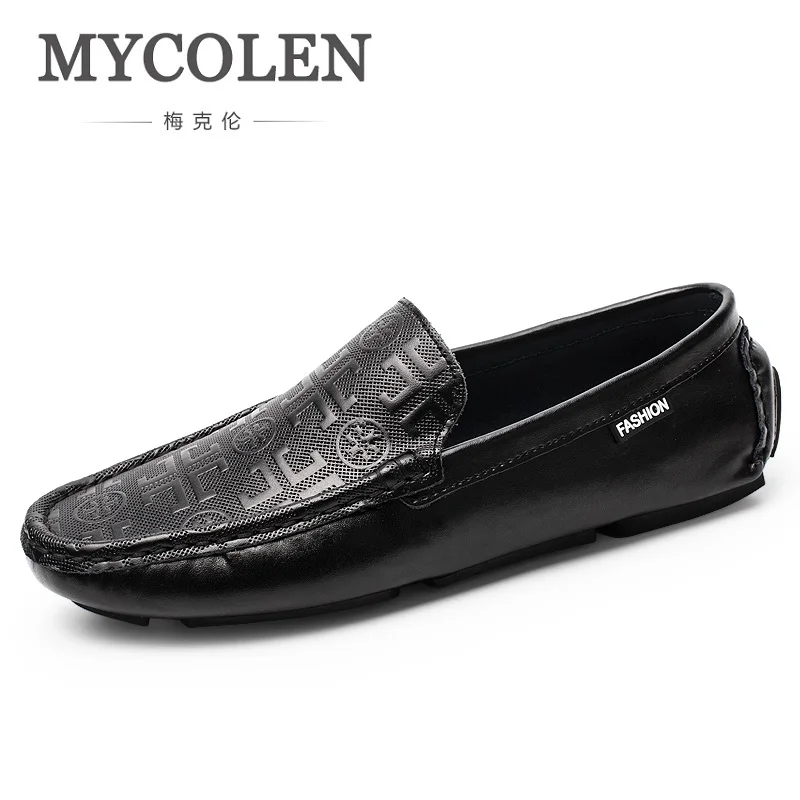 

MYCOLEN The New Listing Soft Slip On Shoes Men Casual Italian Fashion Mens Shoes Luxury Minimalist Design Print Loafers Shoes