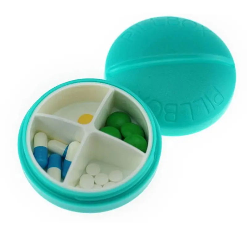NEW Items 1 Pcs Mini Round Medicine Box Storage Case Portable Tablets