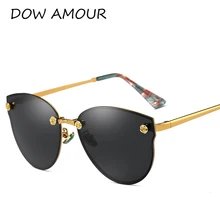 DOW AMOUR 2017 Polarized Fashion Cat Eye Sunglasses Men Women Eyewear luxury UV400 Alloy Lady oculos de sol original package