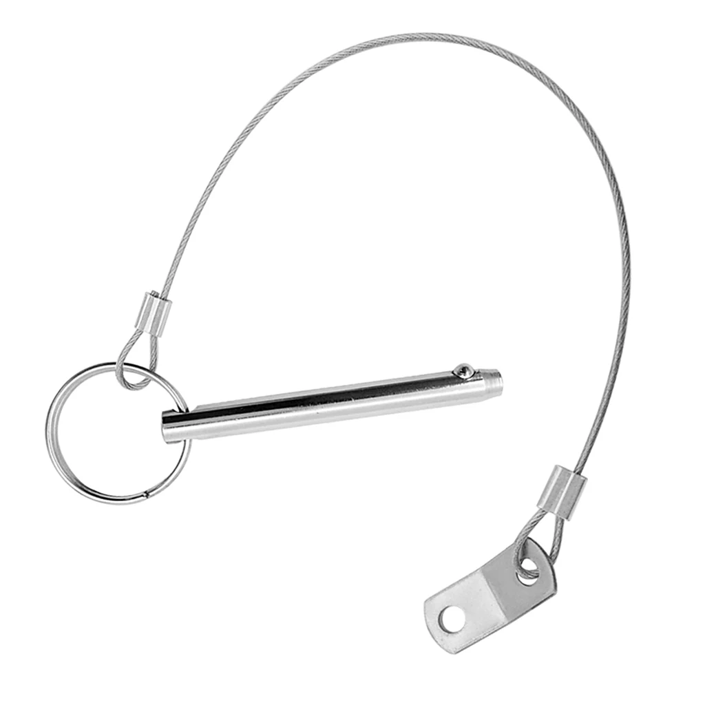 Boat Bimini Top 316 Stainless Steel Quick Release Pin 240mm Lanyard Marine Hardware for Ship Building Outfitting Deck Fitting