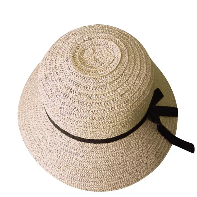 

2019 simple Summer Beach Hat Female Casual Panama Hat Lady Brand Women Wide side Bowknot Straw cap glris Sun Hat wholesale 3.8