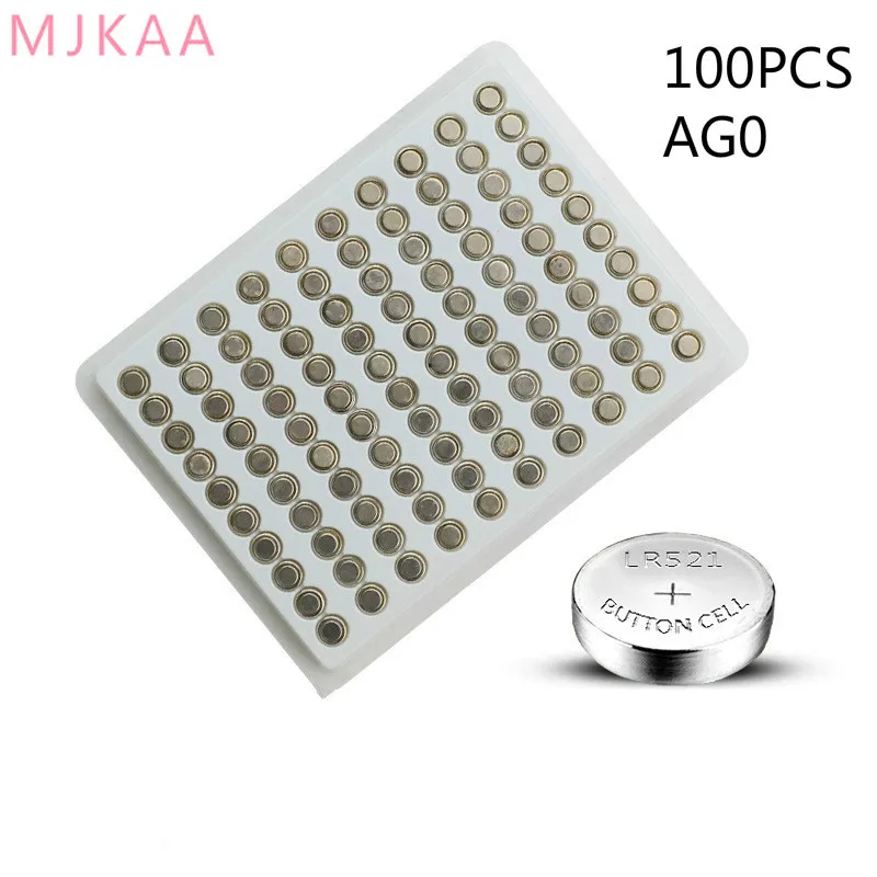 

100PCS AG0 LR69 LR521 379A Button Batteries SR521SW D379 Cell Coin Alkaline Battery 1.55V V379 SR63 for Watch Toys Remote