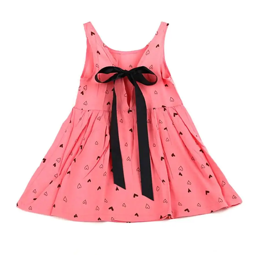 

Cherryb Summer Dresses for Girls Sleeveless One Piece Dress Print Bowknot Tutu Dress Children Sundress Clothes for Girls 2-7y