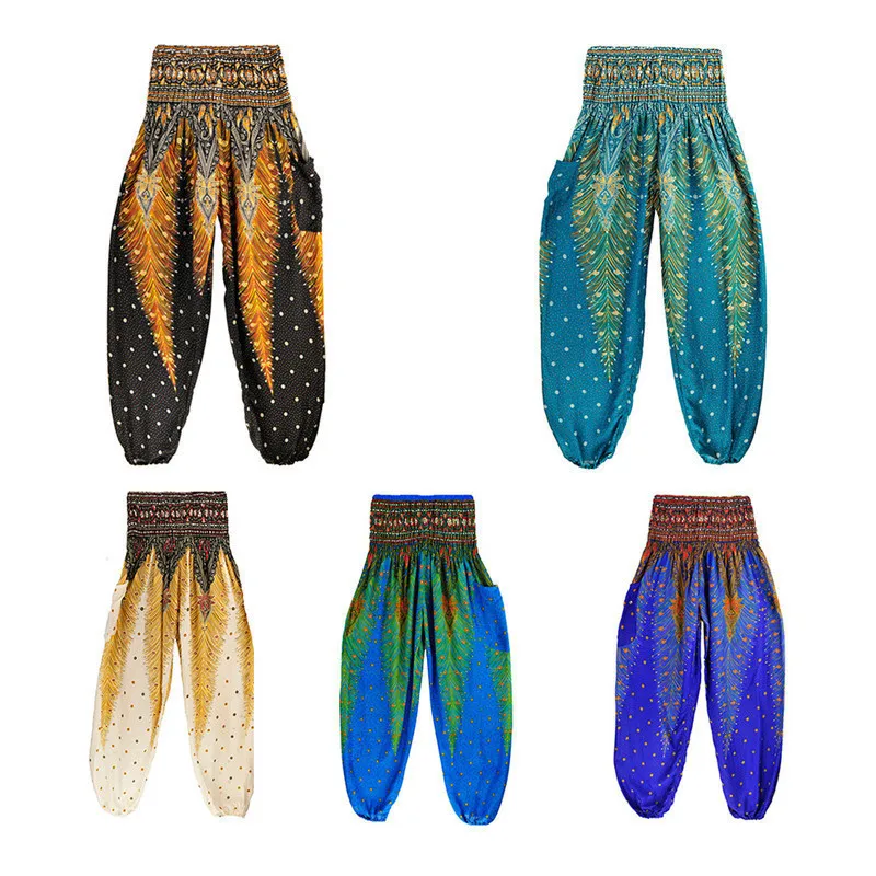 

Yoga Pants Print Yoga Leggings Pilates Bloomers Women High Waist Wide Legs Breathable Dance Trousers Sport Women Fitness
