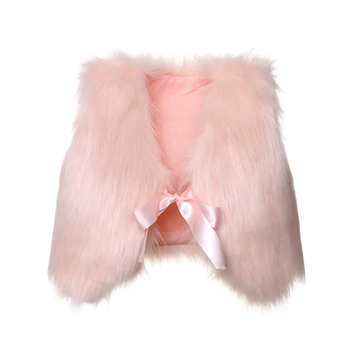 Новинка; модный детский жилет из искусственного меха для девочек; теплое зимнее пальто для маленьких девочек; Верхняя одежда; куртка - Цвет: Розовый