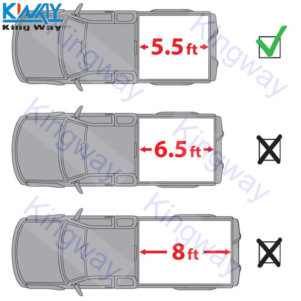 King Way-черный мягкий 5.5FT трехстворчатая Tonneau Крышка для- Ford F-150 покрывало для кровати грузовика